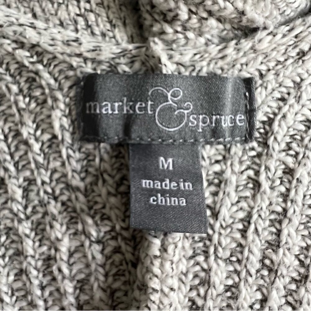 Market & Spruce Grey Open Cardigan size M - Picture 2 of 5